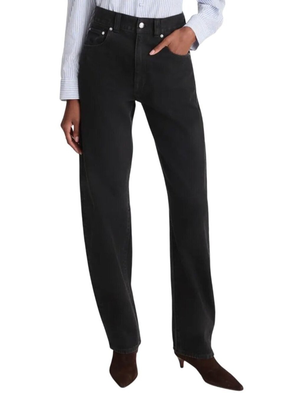 Madewell Womens The Balloon Jean~Size 25~Black Frost NEW w/DAMAGE L7 21 - Picture 2 of 14